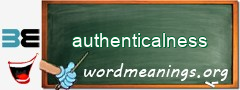 WordMeaning blackboard for authenticalness